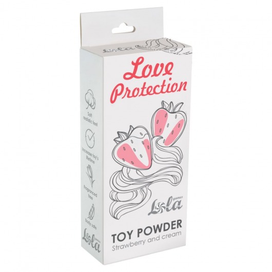 Пудра для игрушек Love Protection с ароматом клубники со сливками - 30 гр. - Lola Games - купить с доставкой в Чебоксарах