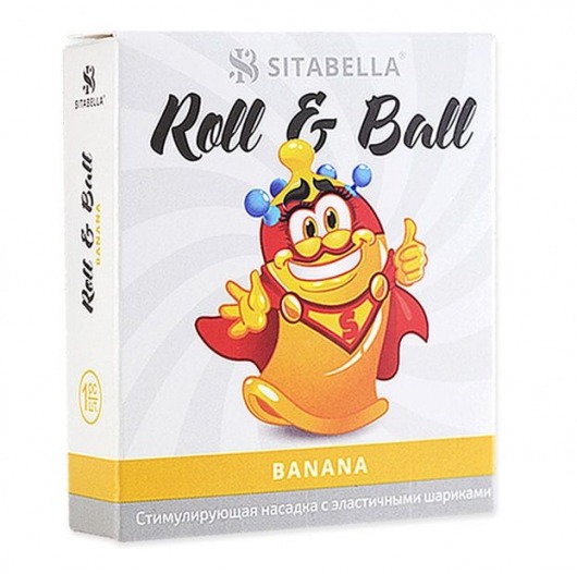 Стимулирующий презерватив-насадка Roll   Ball Banana - Sitabella - купить с доставкой в Чебоксарах