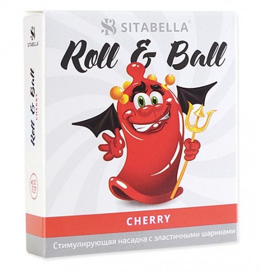 Стимулирующий презерватив-насадка Roll   Ball Cherry - Sitabella - купить с доставкой в Чебоксарах