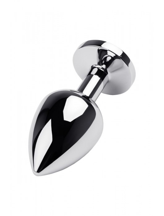 Серебристая коническая анальная пробка с красным кристаллом - 8 см. - ToyFa - купить с доставкой в Чебоксарах