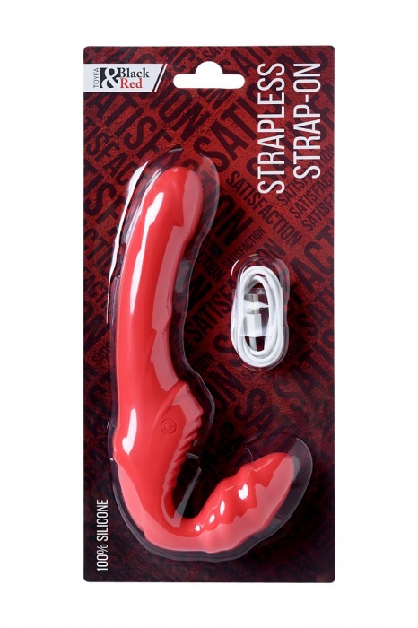 Красный безремневой страпон с вибрацией - ToyFa - купить с доставкой в Чебоксарах