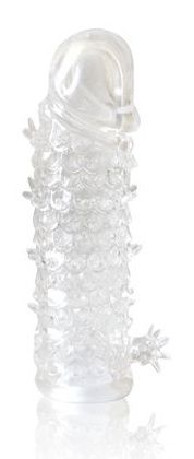 Закрытая прозрачная рельефная насадка Crystal sleeve - 13 см. - Erowoman-Eroman - в Чебоксарах купить с доставкой