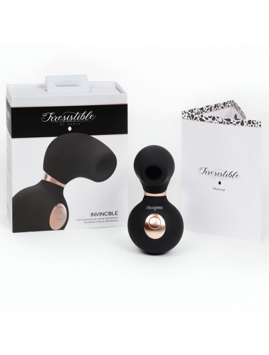 Черный клиторальный вакуум-волновой массажер Irresistible Invincible - Irresistible