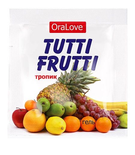 Пробник гель-смазки Tutti-frutti со вкусом тропических фруктов - 4 гр. - Биоритм - купить с доставкой в Чебоксарах