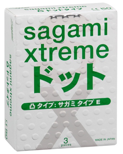 Презервативы Sagami Xtreme SUPER DOTS с точками - 3 шт. - Sagami - купить с доставкой в Чебоксарах