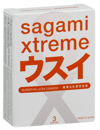 Ультратонкие презервативы Sagami Xtreme SUPERTHIN - 3 шт. - Sagami - купить с доставкой в Чебоксарах