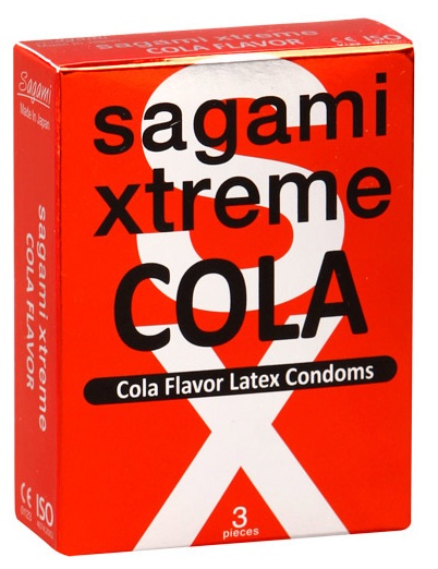 Ароматизированные презервативы Sagami Xtreme COLA - 3 шт. - Sagami - купить с доставкой в Чебоксарах