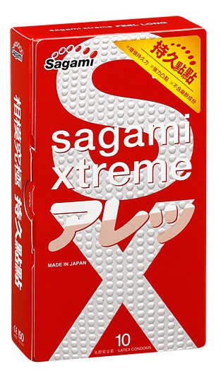 Утолщенные презервативы Sagami Xtreme Feel Long с точками - 10 шт. - Sagami - купить с доставкой в Чебоксарах
