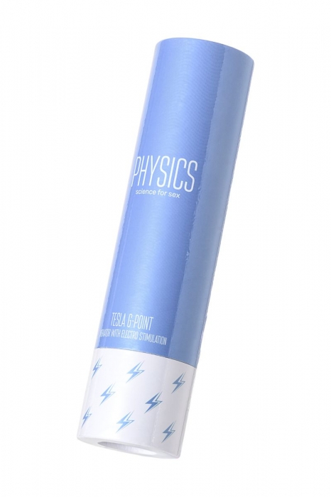 Голубой силиконовый вибратор с электростимуляцией TESLA G-POINT - 21 см. - ToyFa - купить с доставкой в Чебоксарах
