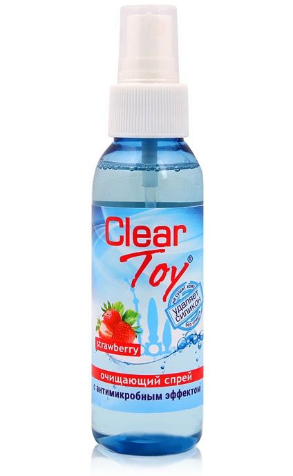 Очищающий спрей для игрушек CLEAR TOY Strawberry - 100 мл. - Биоритм - купить с доставкой в Чебоксарах