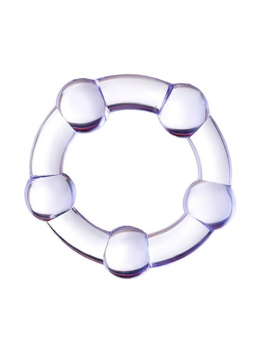 Фиолетовое эрекционное кольцо на пенис с бусинами - Штучки-дрючки - в Чебоксарах купить с доставкой