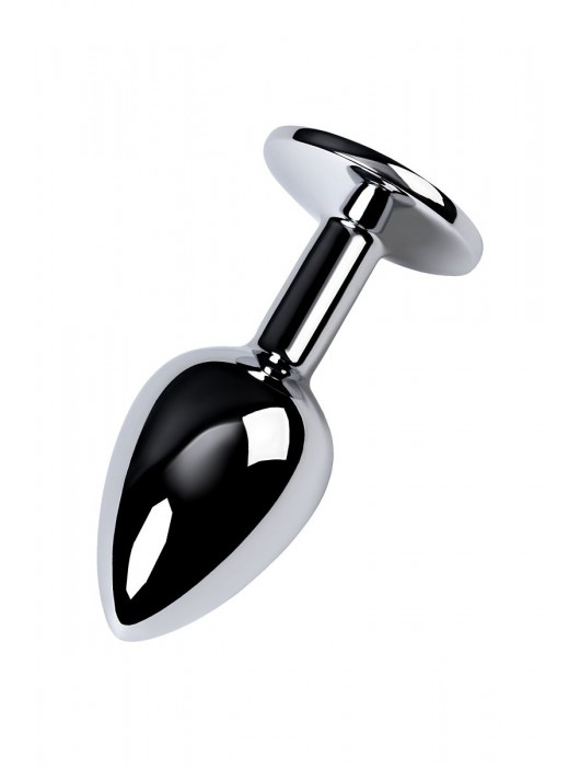 Серебристая конусовидная анальная пробка с фиолетовым кристаллом - 7 см. - ToyFa - купить с доставкой в Чебоксарах