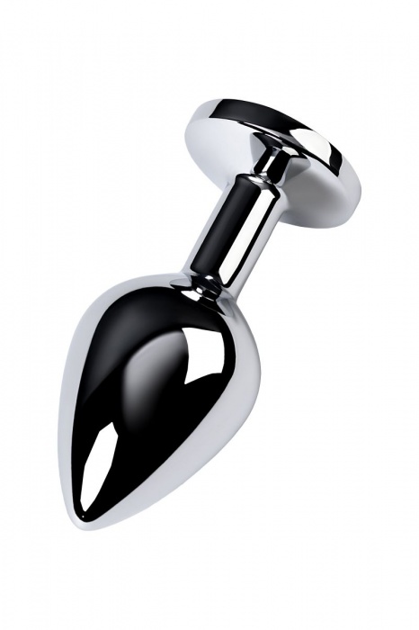 Серебристая конусовидная анальная пробка с голубым кристаллом - 8 см. - ToyFa - купить с доставкой в Чебоксарах