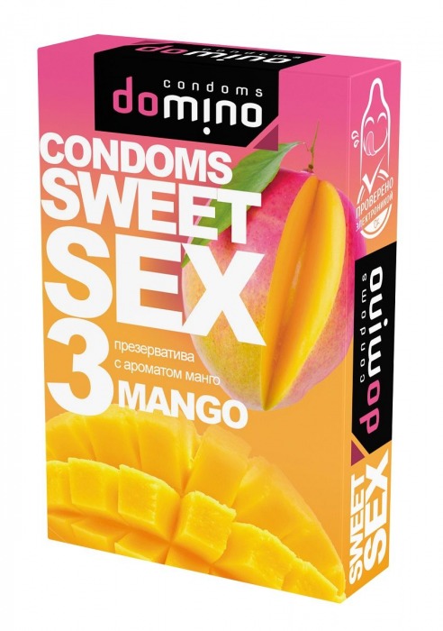 Презервативы для орального секса DOMINO Sweet Sex с ароматом манго - 3 шт. - Domino - купить с доставкой в Чебоксарах