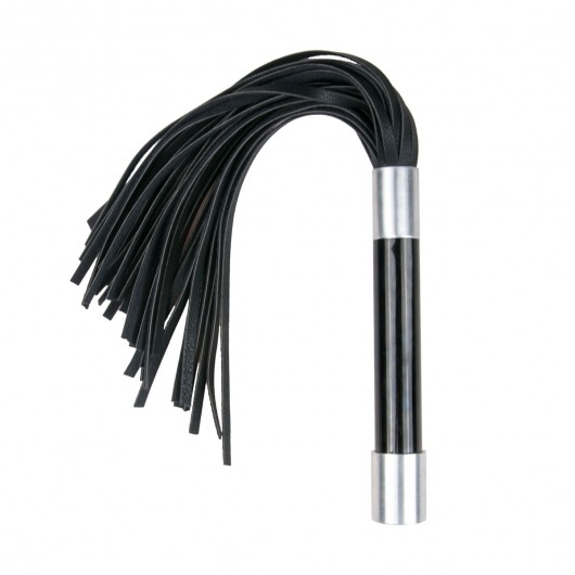 Черная плеть Easytoys Flogger With Metal Grip - 38 см. - Easy toys - купить с доставкой в Чебоксарах