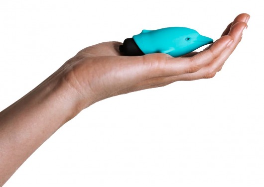 Голубой вибростимулятор-дельфин Lastic Pocket Dolphin - 7,5 см. - Adrien Lastic