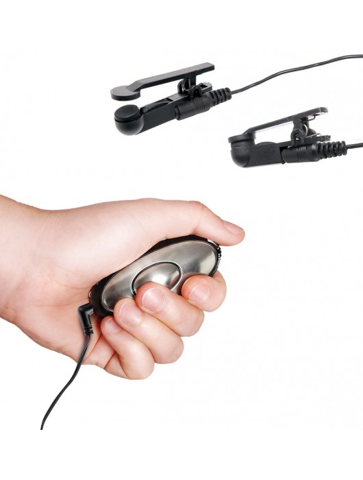 Черные электрические зажимы для сосков Shock Therapy Nipple Clamps - Pipedream - купить с доставкой в Чебоксарах