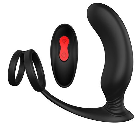 Черный массажер простаты REMOTE P-PLEASER - Dream Toys - в Чебоксарах купить с доставкой