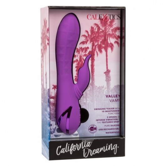 Фиолетовый вибратор-кролик Valley Vamp - 21,5 см. - California Exotic Novelties