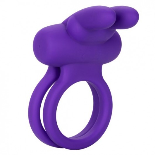 Фиолетовое двойное эрекционное кольцо Silicone Rechargeable Dual Rockin Rabbit - California Exotic Novelties - в Чебоксарах купить с доставкой