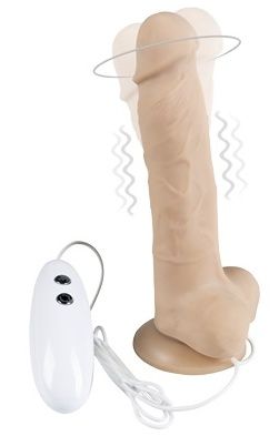 Телесный вибратор-ротатор на присоске Cesar Vibrator   Rotator - 17,5 см. - Adrien Lastic