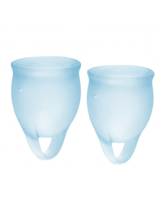 Набор голубых менструальных чаш Feel confident Menstrual Cup - Satisfyer - купить с доставкой в Чебоксарах