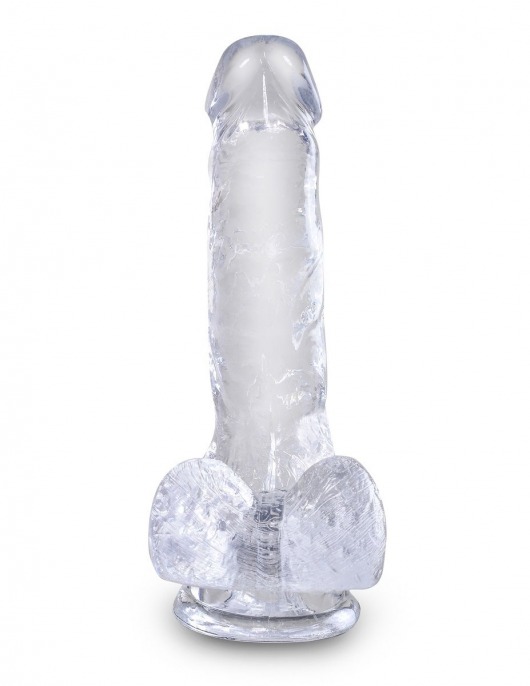 Прозрачный фаллоимитатор King Cock Clear 6  Cock with Balls - 17,8 см. - Pipedream