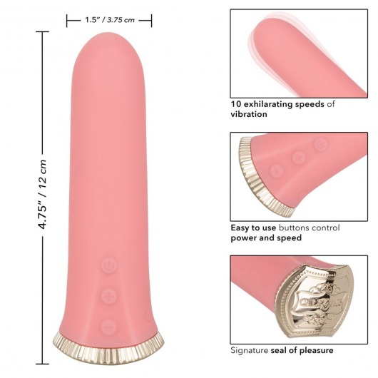 Нежно-розовый мини-вибромассажер Uncorked Rose - 12 см. - California Exotic Novelties