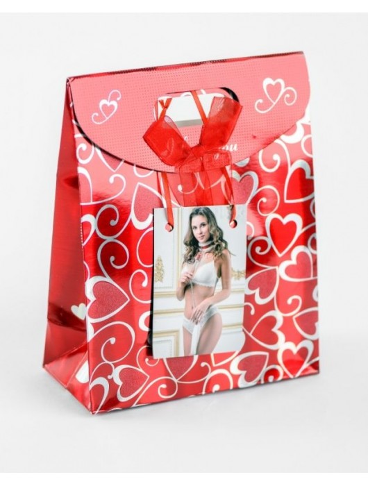 Бело-красный ошейник из натуральной кожи с нежным мехом - БДСМ Арсенал - купить с доставкой в Чебоксарах