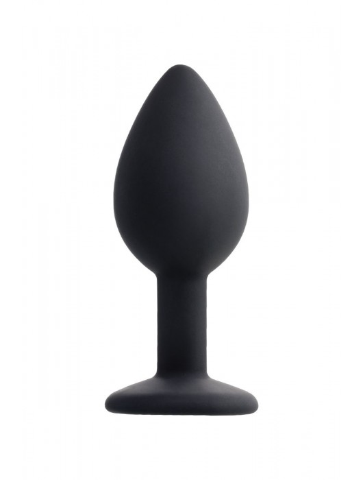 Черная анальная втулка с прозрачным стразом - 7,2 см. - POPO Pleasure - купить с доставкой в Чебоксарах