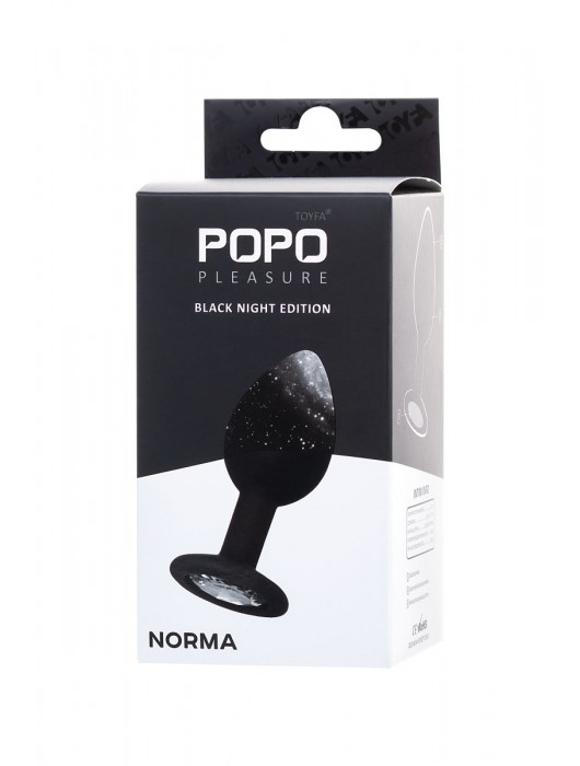 Черная анальная втулка с прозрачным стразом - 7,2 см. - POPO Pleasure - купить с доставкой в Чебоксарах