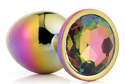 Голографическая анальная втулка с радужным кристаллом - 7,1 см. - Dream Toys - купить с доставкой в Чебоксарах