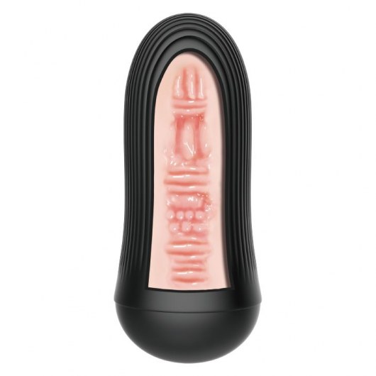 Телесный мастурбатор-вагина Alice в черной колбе - Baile - в Чебоксарах купить с доставкой