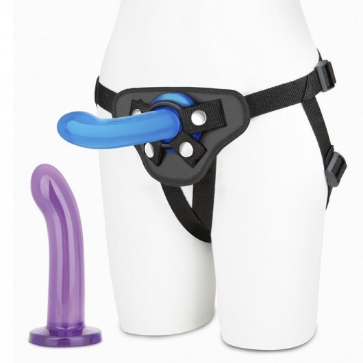 Страпон унисекс Beginners Strap-On с 2 насадками - 15 и 13 см. - Lux Fetish - купить с доставкой в Чебоксарах