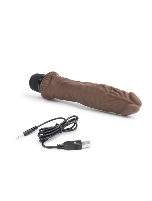 Коричневый вибратор-реалистик 8  Girthy Realistic Vibrator - 24,5 см. - PowerCocks