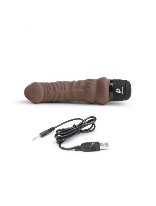 Коричневый вибратор-реалистик 6  Realistic Vibrator - 17 см. - PowerCocks