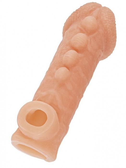 Телесная закрытая насадка с шишечками Cock Sleeve Size S - 13,8 см. - KOKOS - в Чебоксарах купить с доставкой