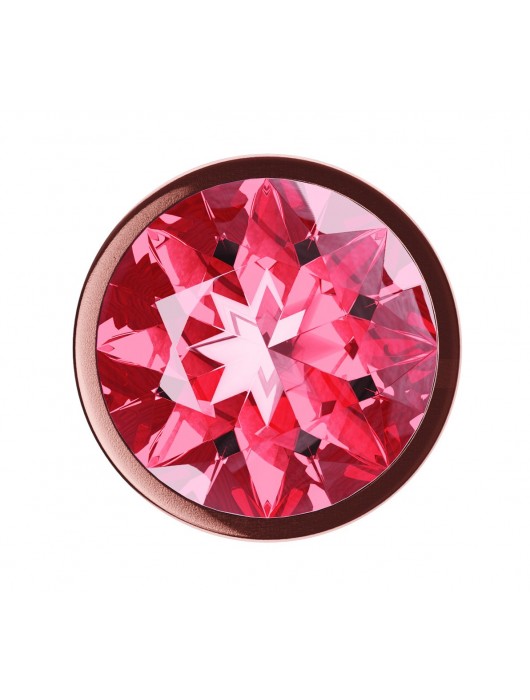 Пробка цвета розового золота с малиновым кристаллом Diamond Ruby Shine L - 8,3 см. - Lola Games - купить с доставкой в Чебоксарах