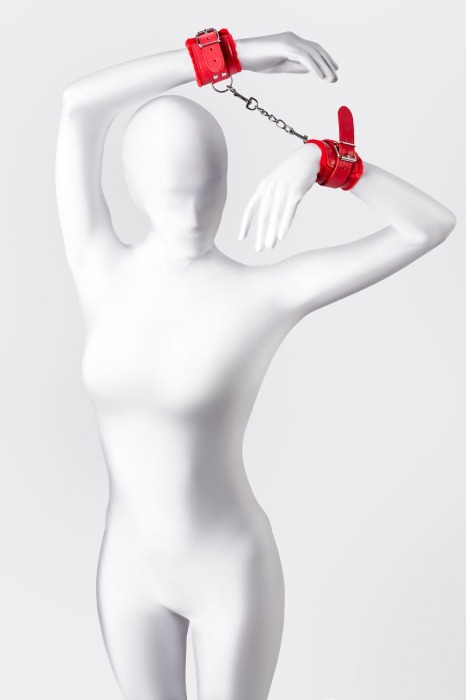 Красные наручники Anonymo из искусственной кожи - ToyFa - купить с доставкой в Чебоксарах