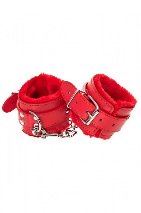 Красные наручники Anonymo из искусственной кожи - ToyFa - купить с доставкой в Чебоксарах