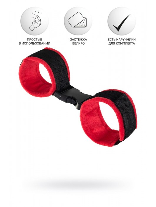 Красно-черные велюровые оковы Anonymo - ToyFa - купить с доставкой в Чебоксарах