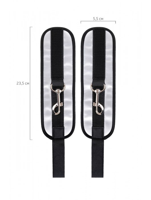 Серебристо-черные наручники Anonymo - ToyFa - купить с доставкой в Чебоксарах