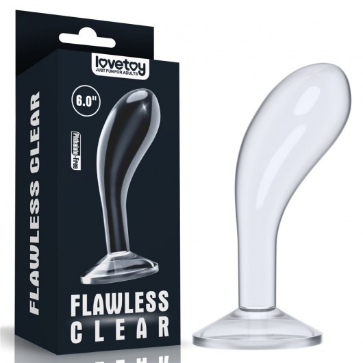 Прозрачный стимулятор простаты Flawless Clear Prostate Plug - 15 см. - Lovetoy - в Чебоксарах купить с доставкой