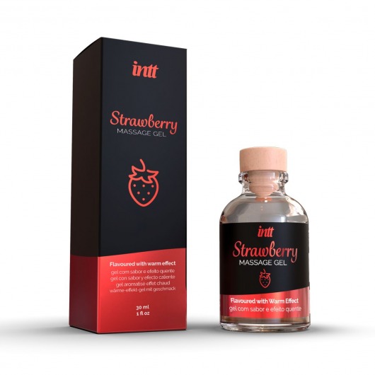 Массажный гель с ароматом клубники Strawberry - 30 мл. - INTT - купить с доставкой в Чебоксарах