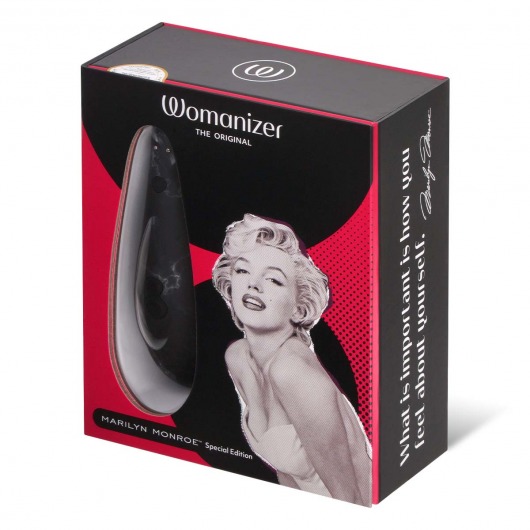 Черный бесконтактный клиторальный стимулятор Womanizer Marilyn Monroe Special Edition - Womanizer