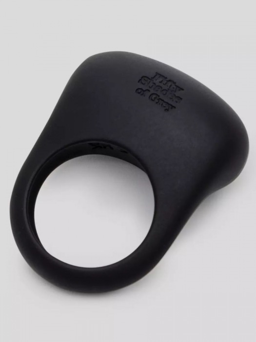 Черное эрекционное виброкольцо Sensation Rechargeable Vibrating Love Ring - Fifty Shades of Grey - в Чебоксарах купить с доставкой