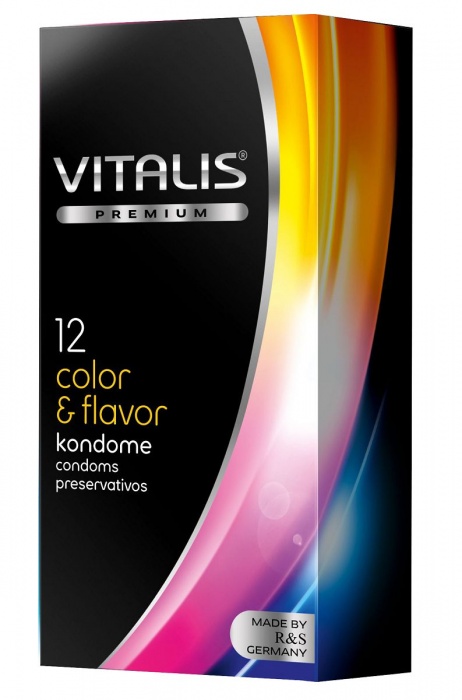 Цветные ароматизированные презервативы VITALIS PREMIUM color   flavor - 12 шт. - Vitalis - купить с доставкой в Чебоксарах