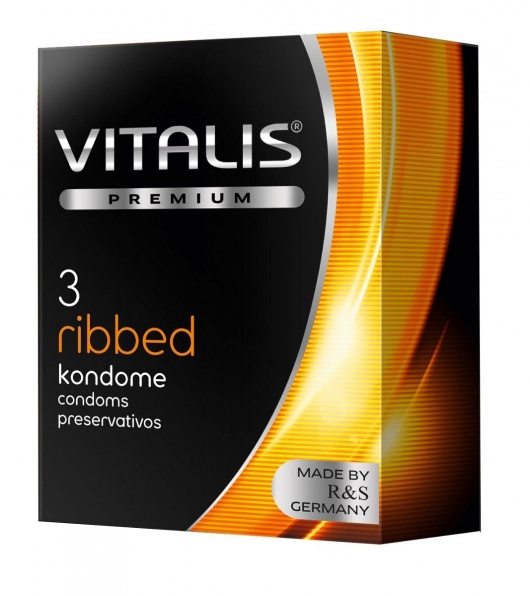 Ребристые презервативы VITALIS PREMIUM ribbed - 3 шт. - Vitalis - купить с доставкой в Чебоксарах