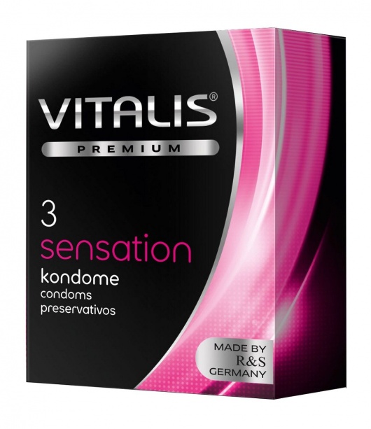 Презервативы с пупырышками и кольцами VITALIS PREMIUM sensation - 3 шт. - Vitalis - купить с доставкой в Чебоксарах