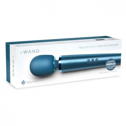 Бирюзовый перезаряжаемый жезловый вибратор Le Wand с 20 режимами - Le Wand